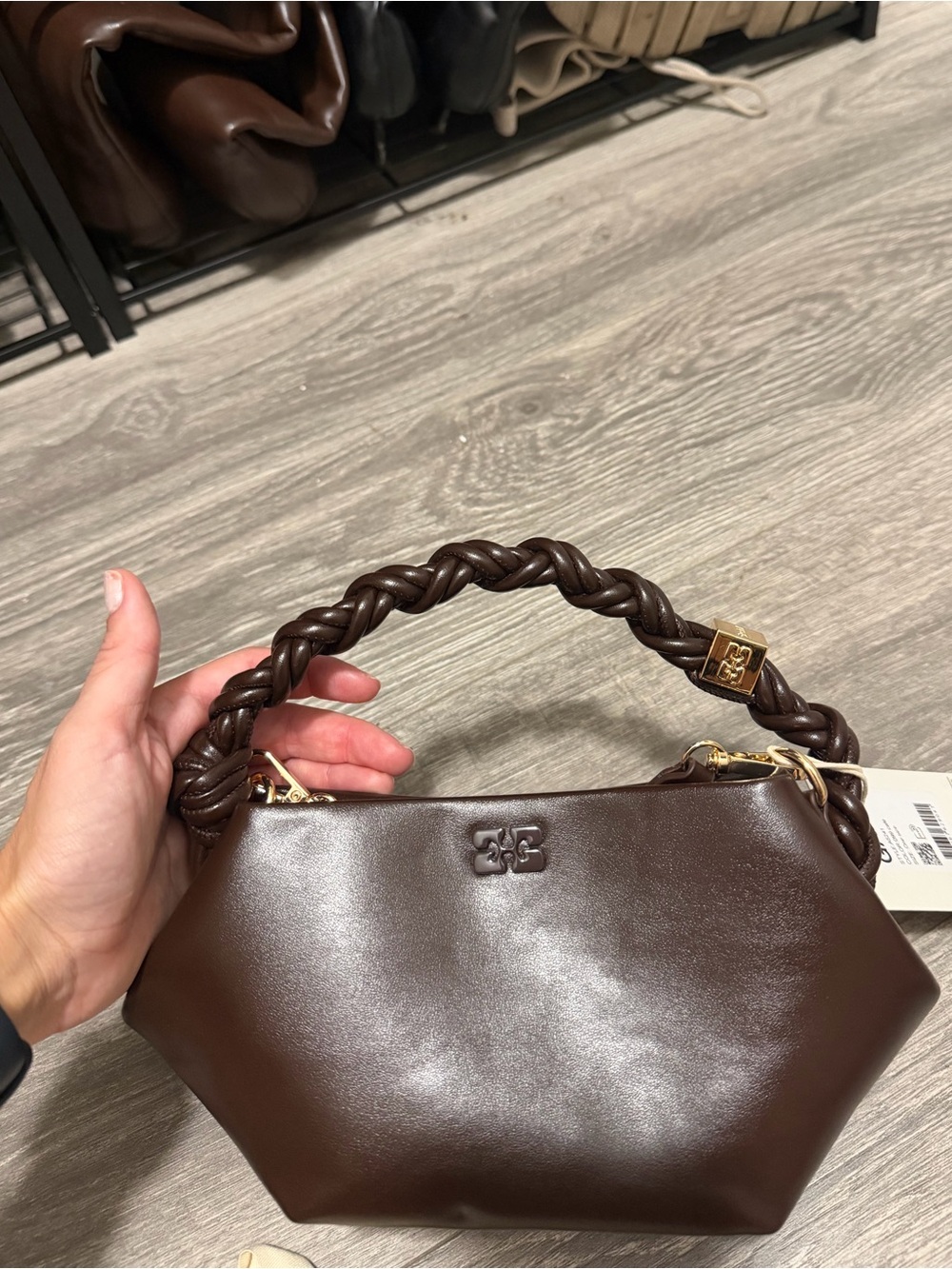 Ganni Bou Bag Small Chocolate Brown NWT